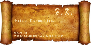 Heisz Karmelina névjegykártya